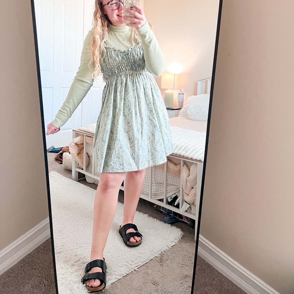 Emory Park Floral Mini Dress - Blue and White